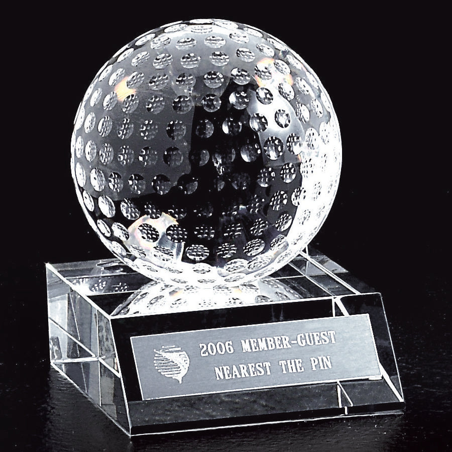 Crystal Golf Ball On Crystal Base
