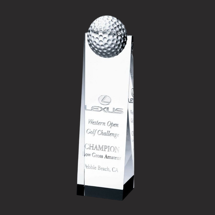 Optical Crystal Golf Ball Tower Award