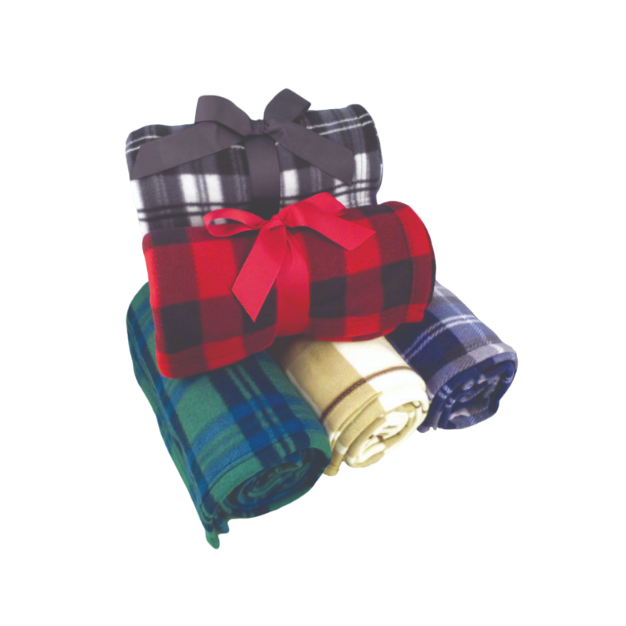 Embroidered Plaid Fleece Blanket