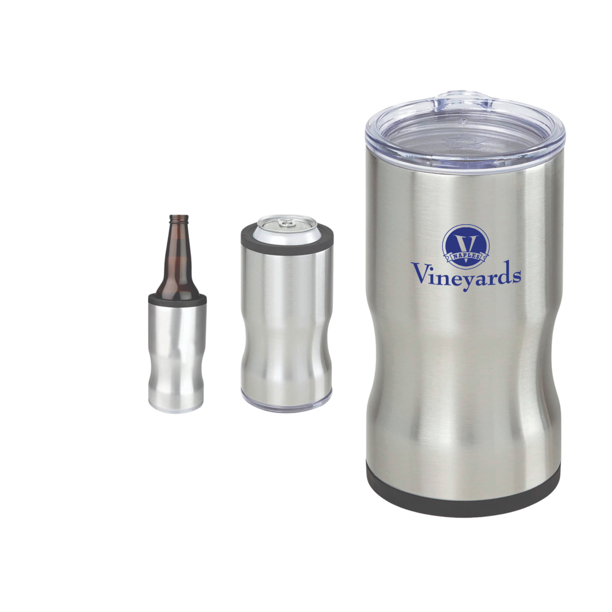 3-In-1 Stainless Steel Insulated Tumbler, Can & Bottle Holder