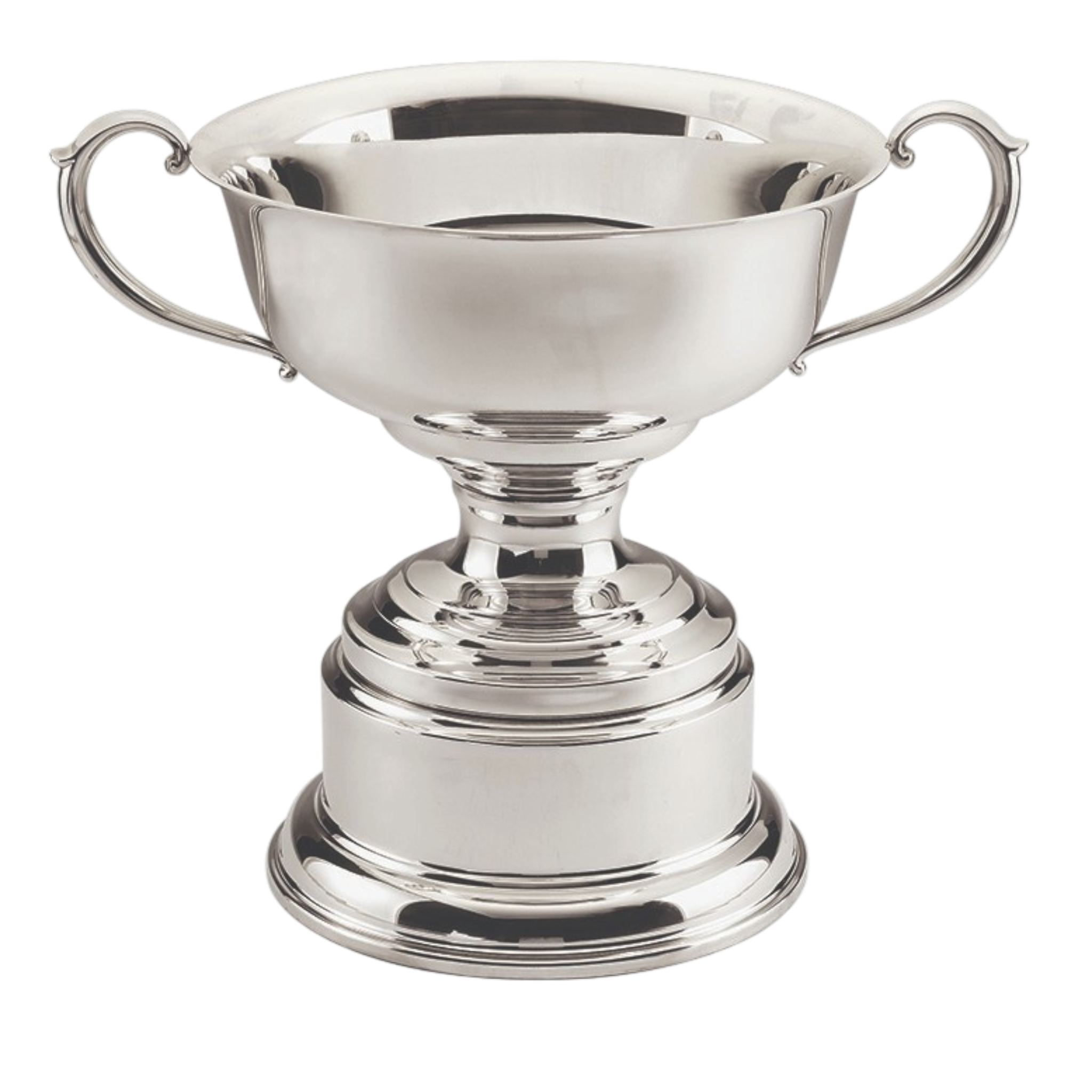 Pewter Trophy Bowl With Handles On Pewter Base