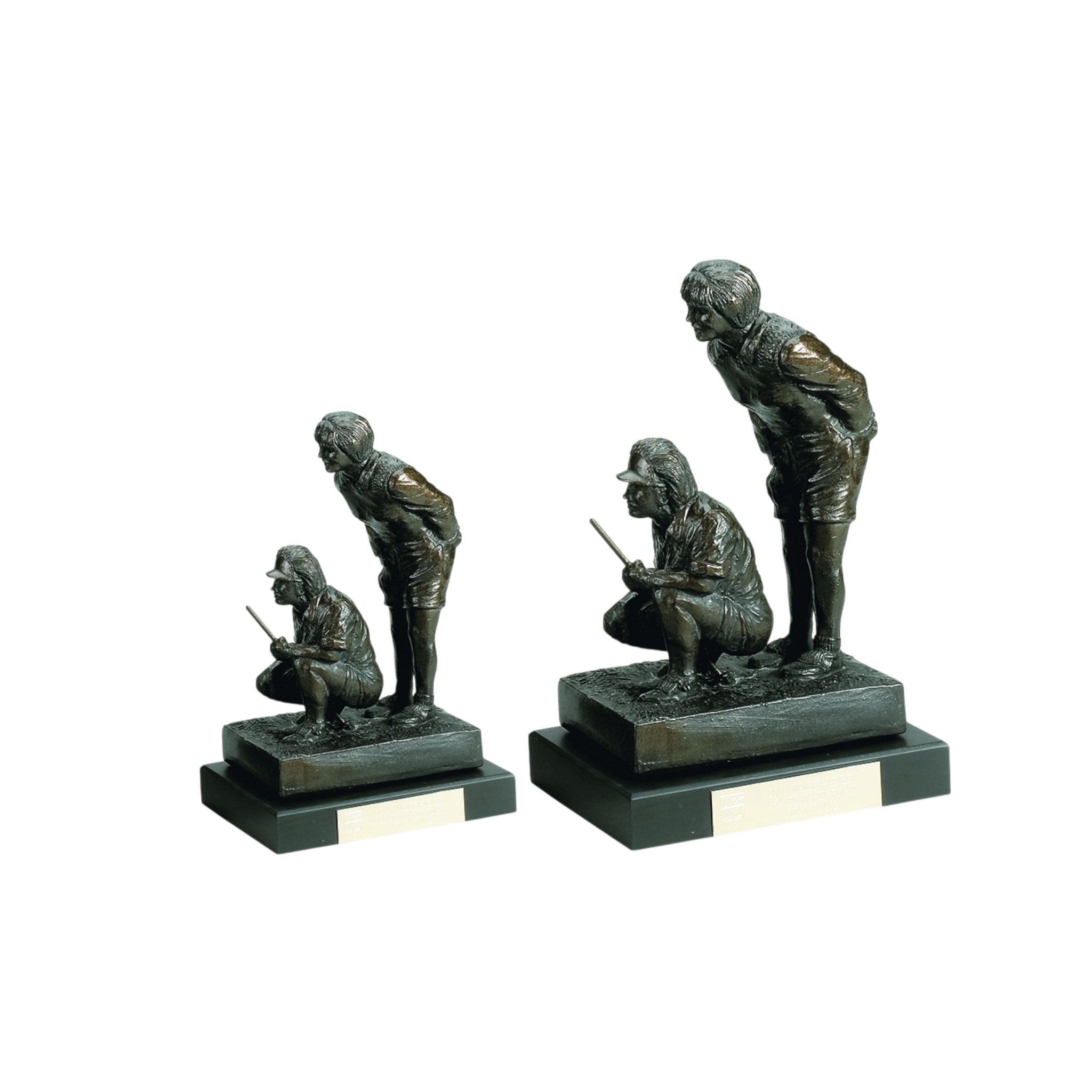 Bronze Female Golf Partners On Wood Base