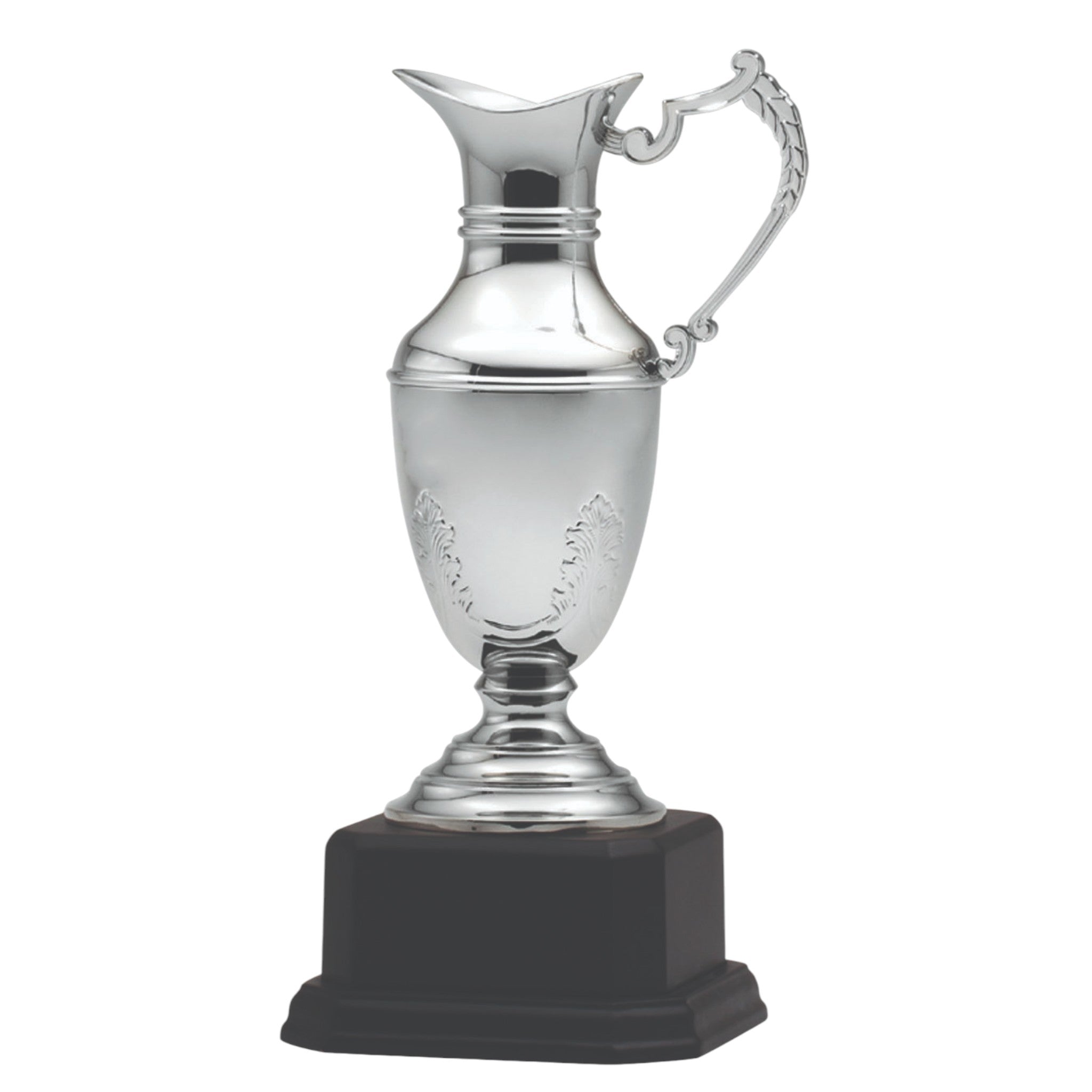 Nickel Plated Claret Jug On Wood Base