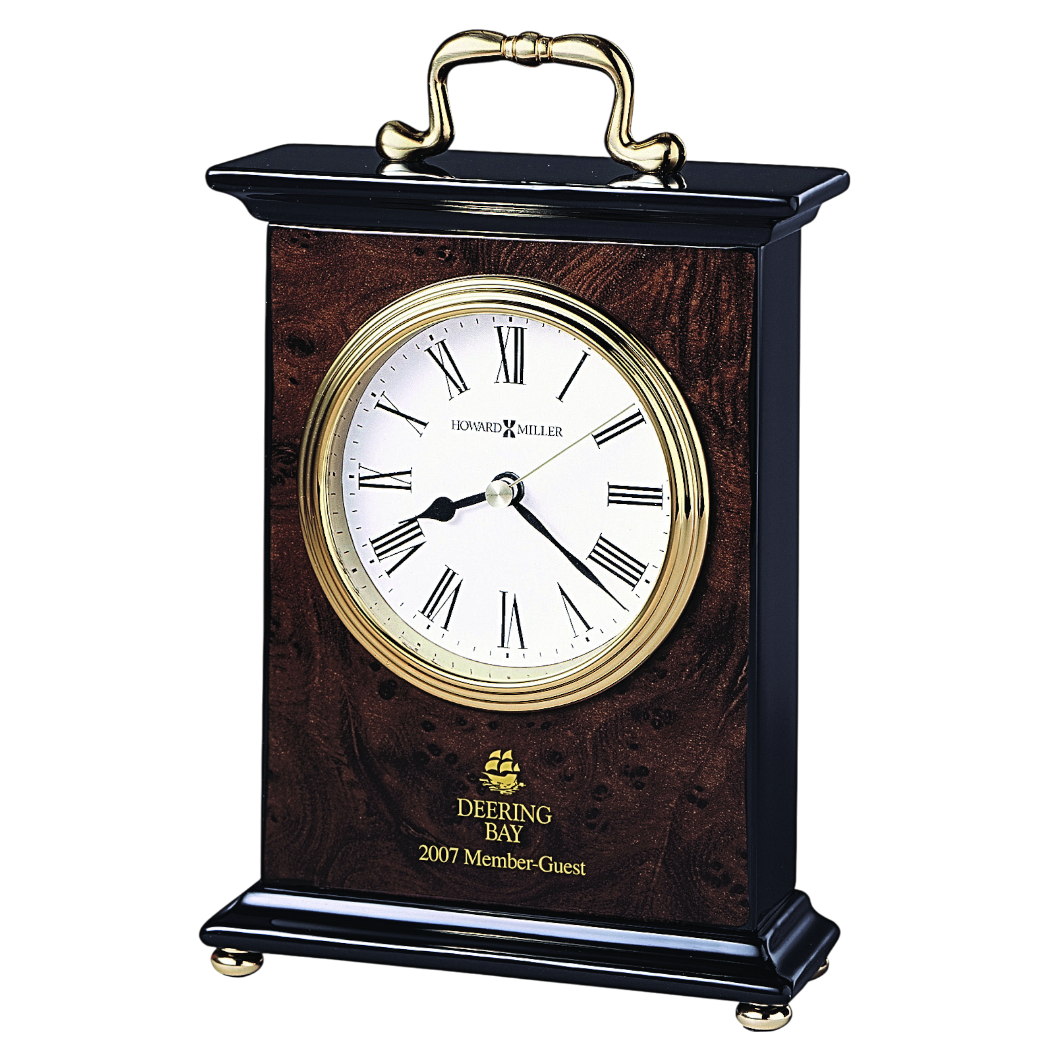 High Gloss Burl Wood Carriage Clock