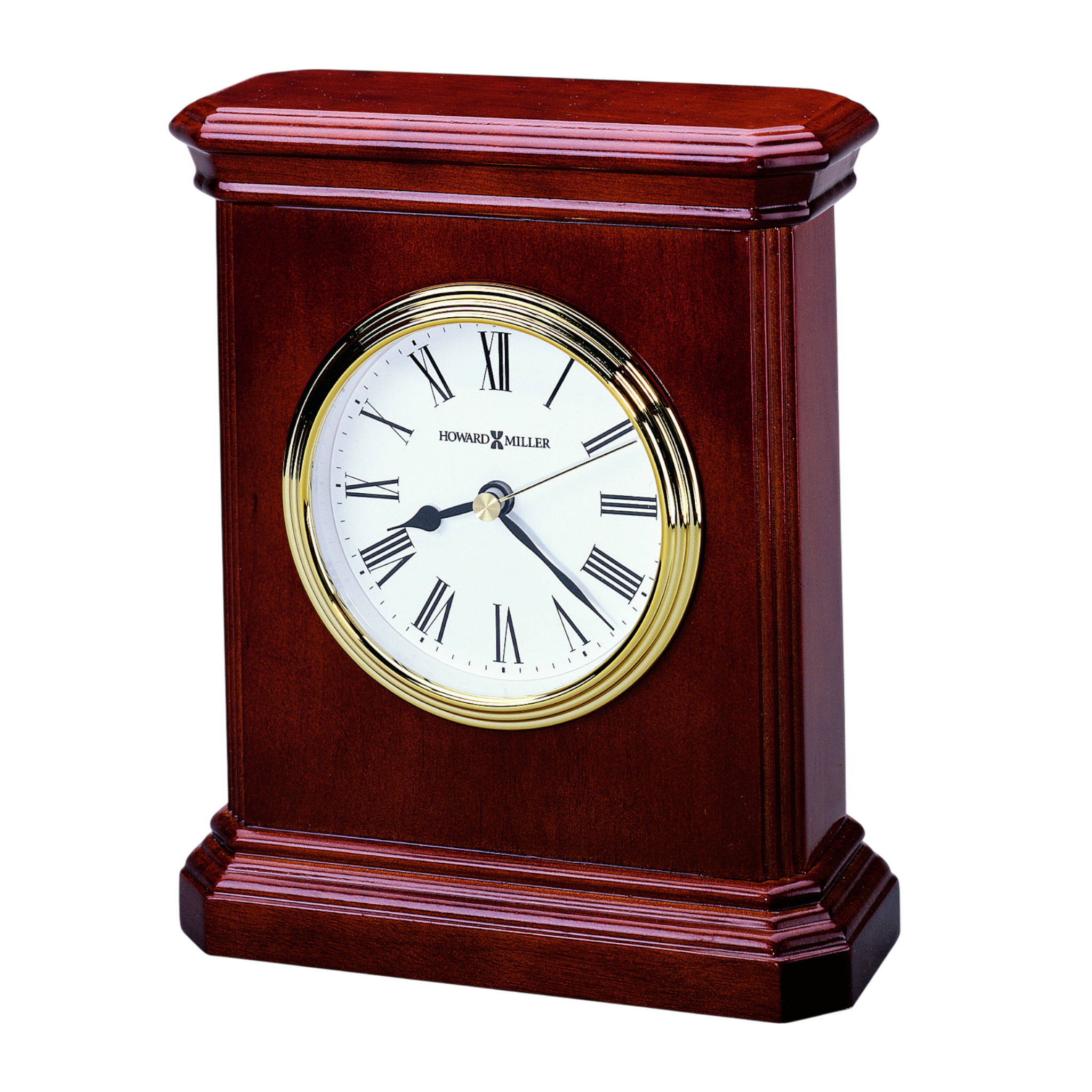 Cherry Wood Clock With Brass Accents