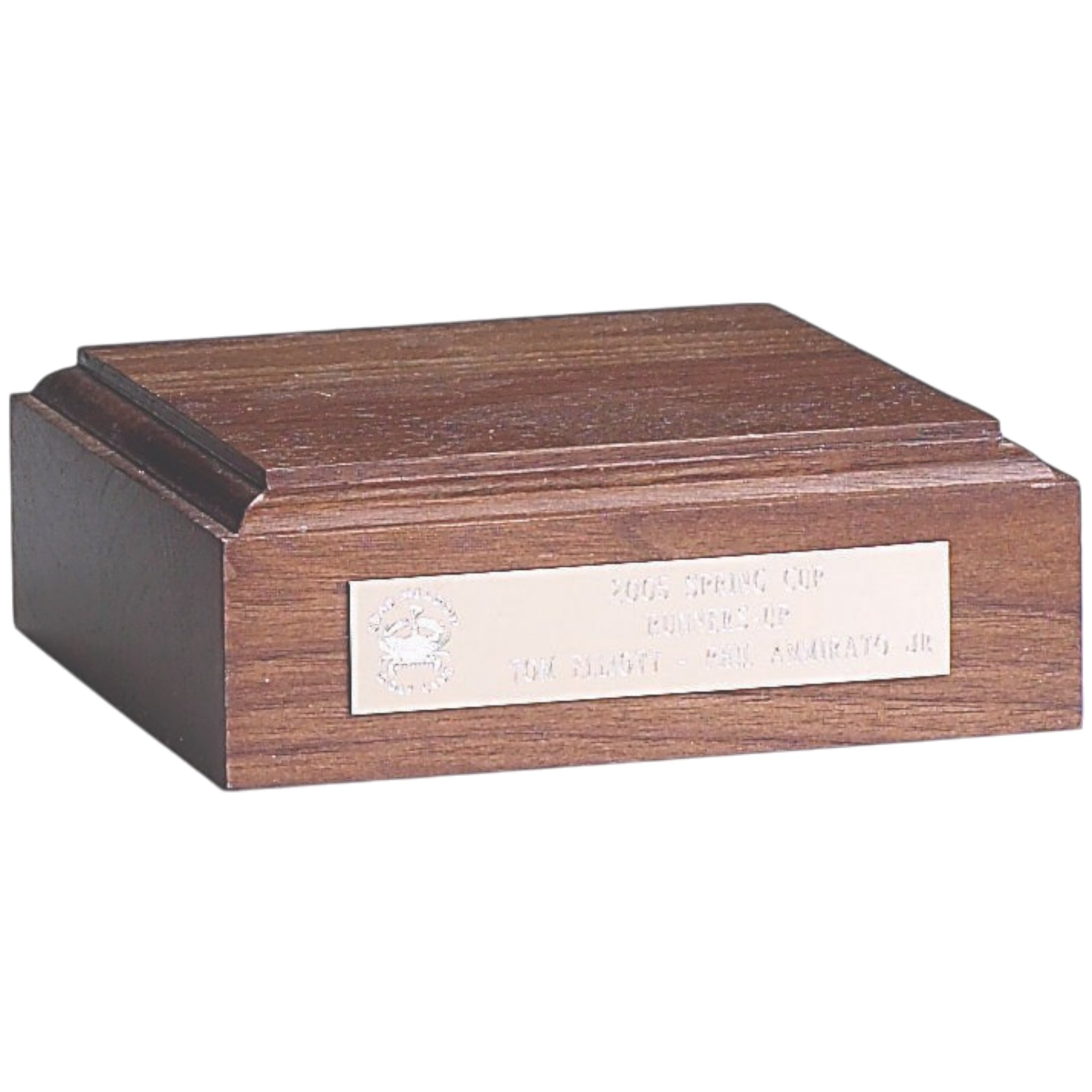 Square Single Tier Walnut Base