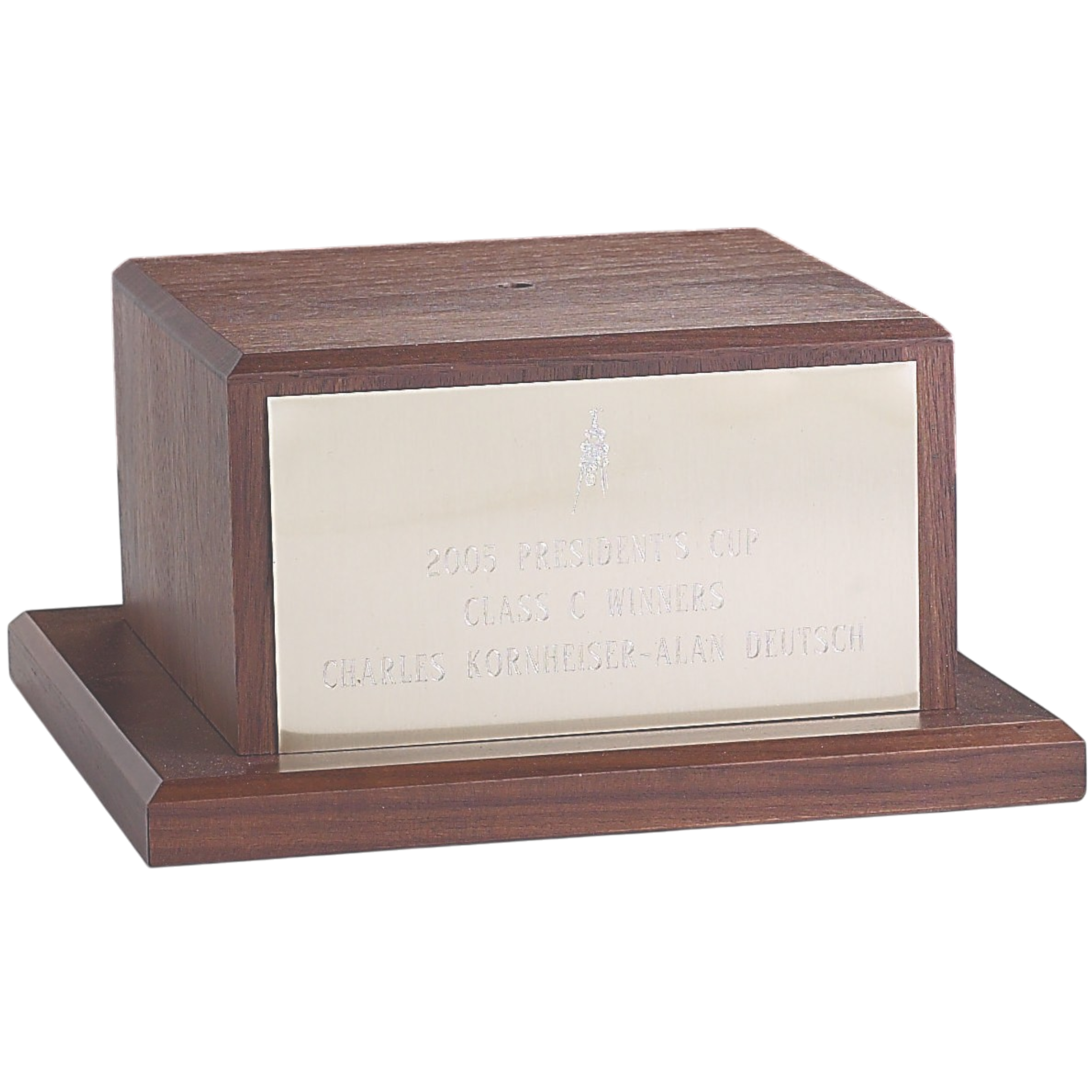 Square Two Tier Walnut Base