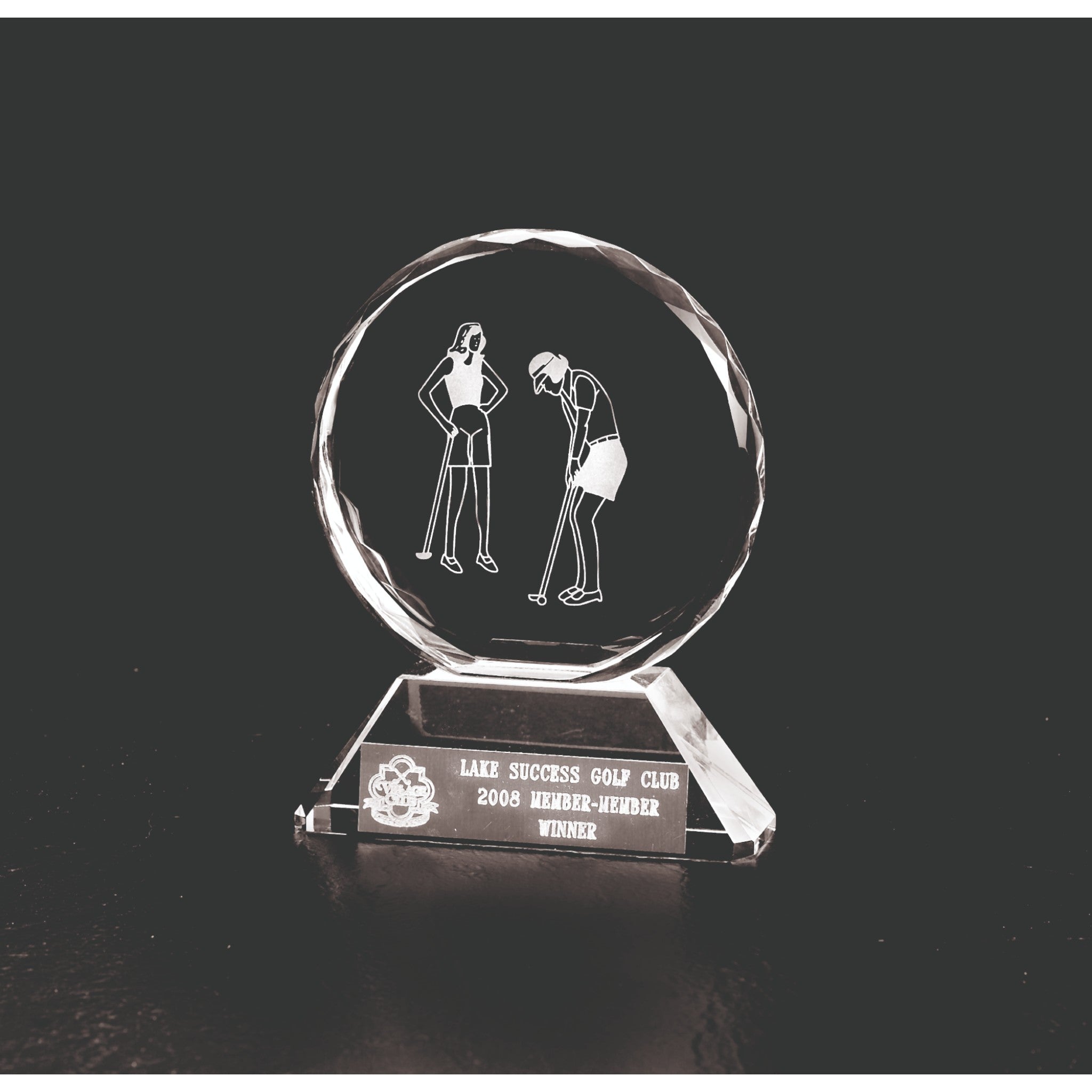 Optic Crystal Circle on Base Female Partners Trophy