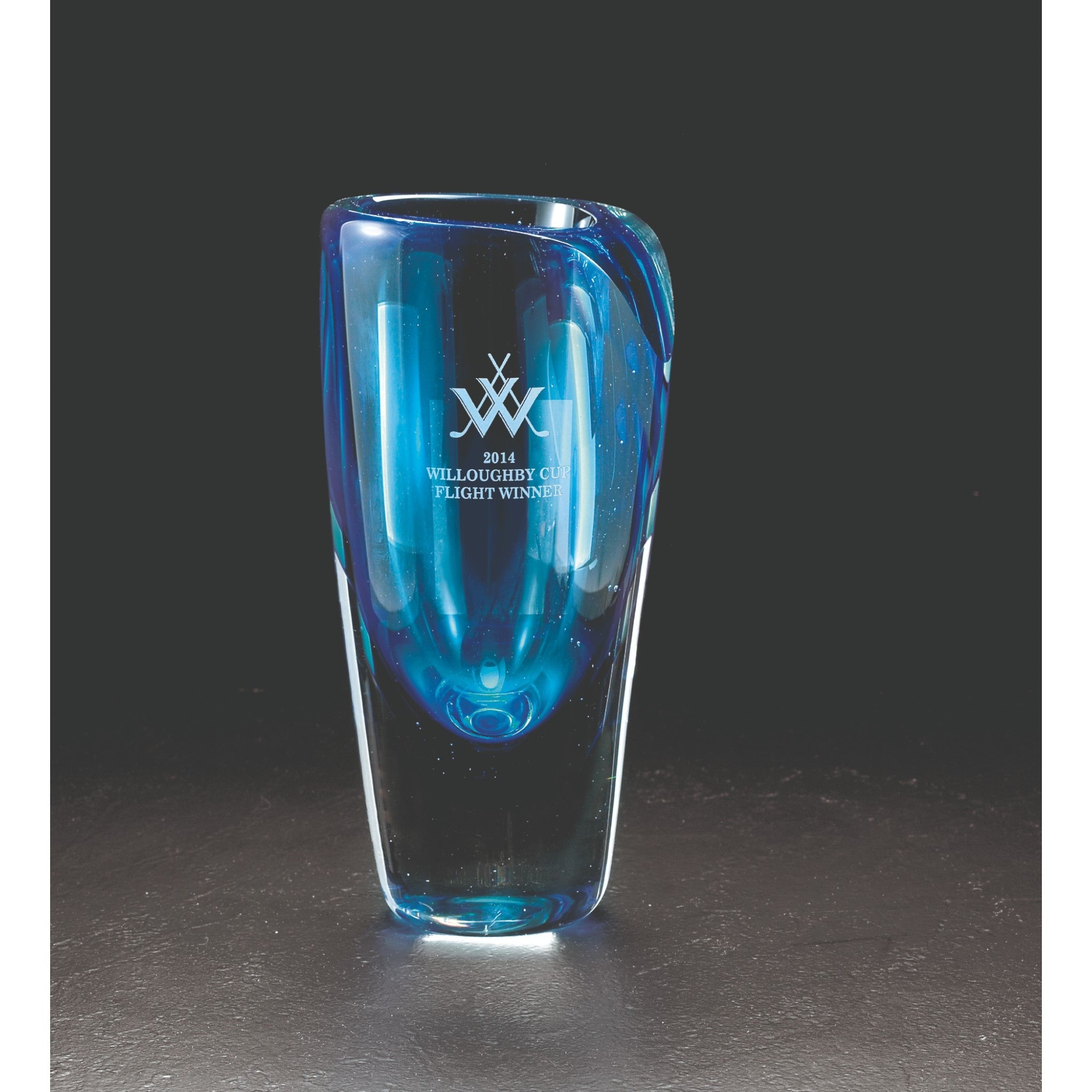 Azure Murano Style Mouth Blown Glass Award