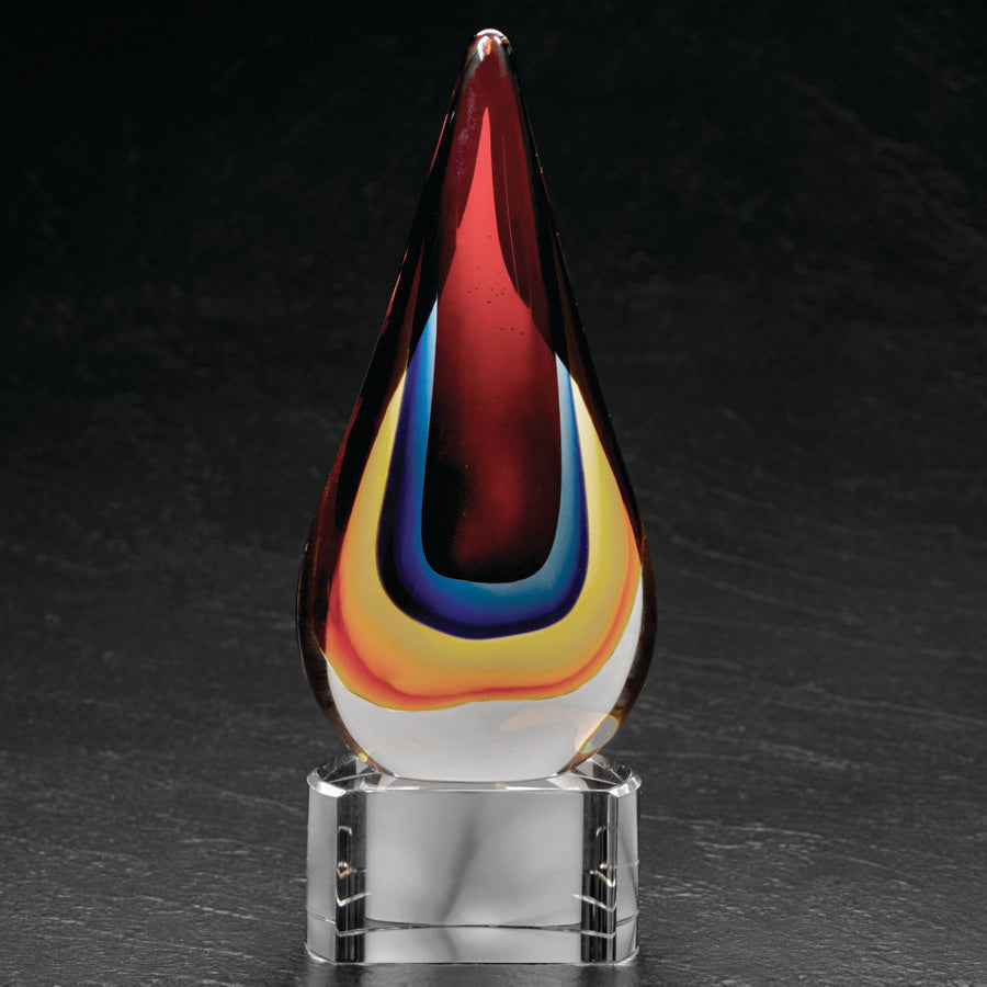 Teardrop Award - Red & Yellow