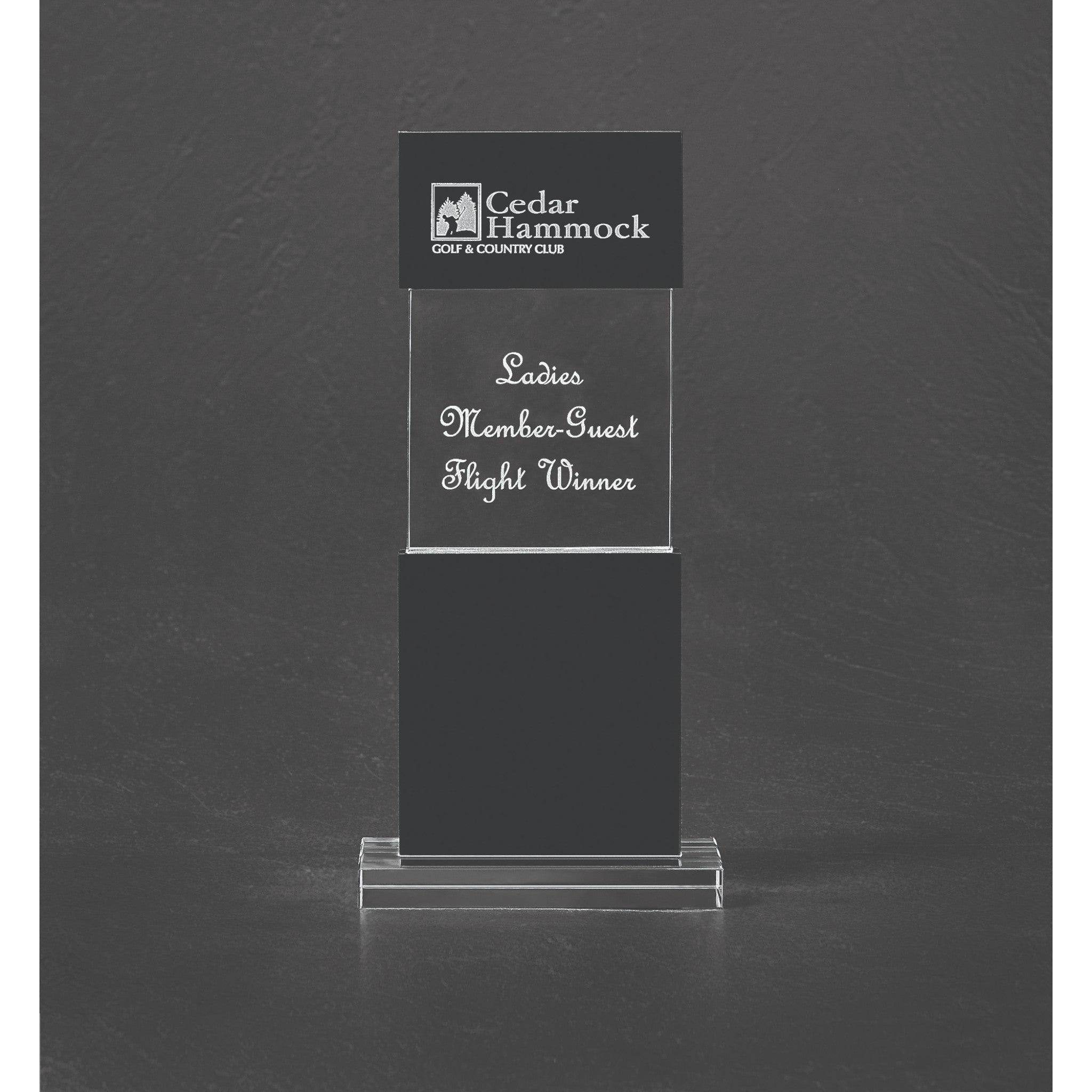 Optic Crystal Black Tiered Post