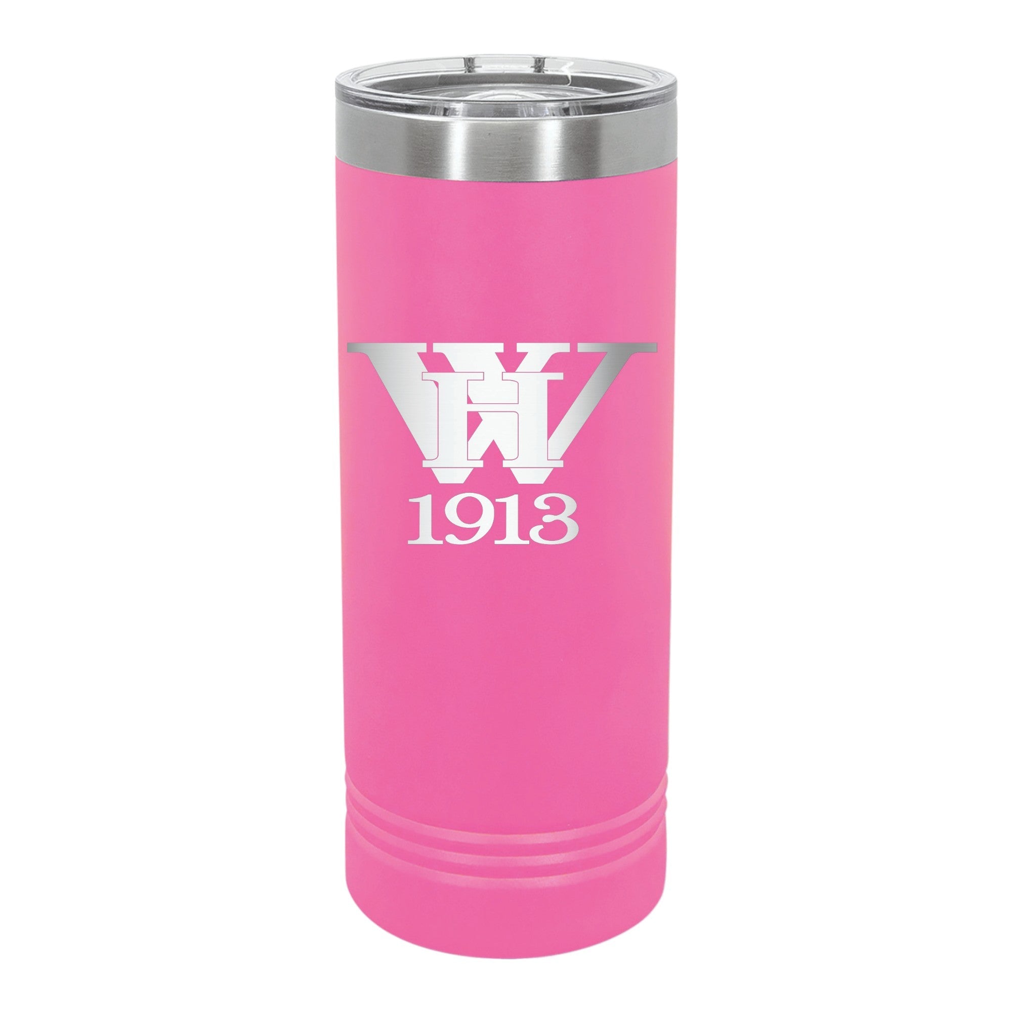 Stainless Steel 20 Oz.Powder Coated Slim Tumbler With Slider Lid & Lasered Imprint