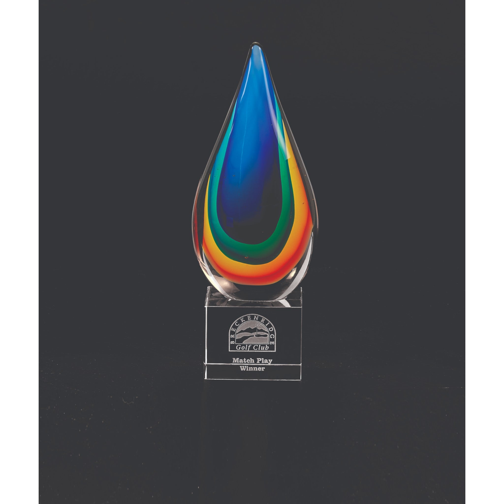 Teardrop Award - Blue & Amber