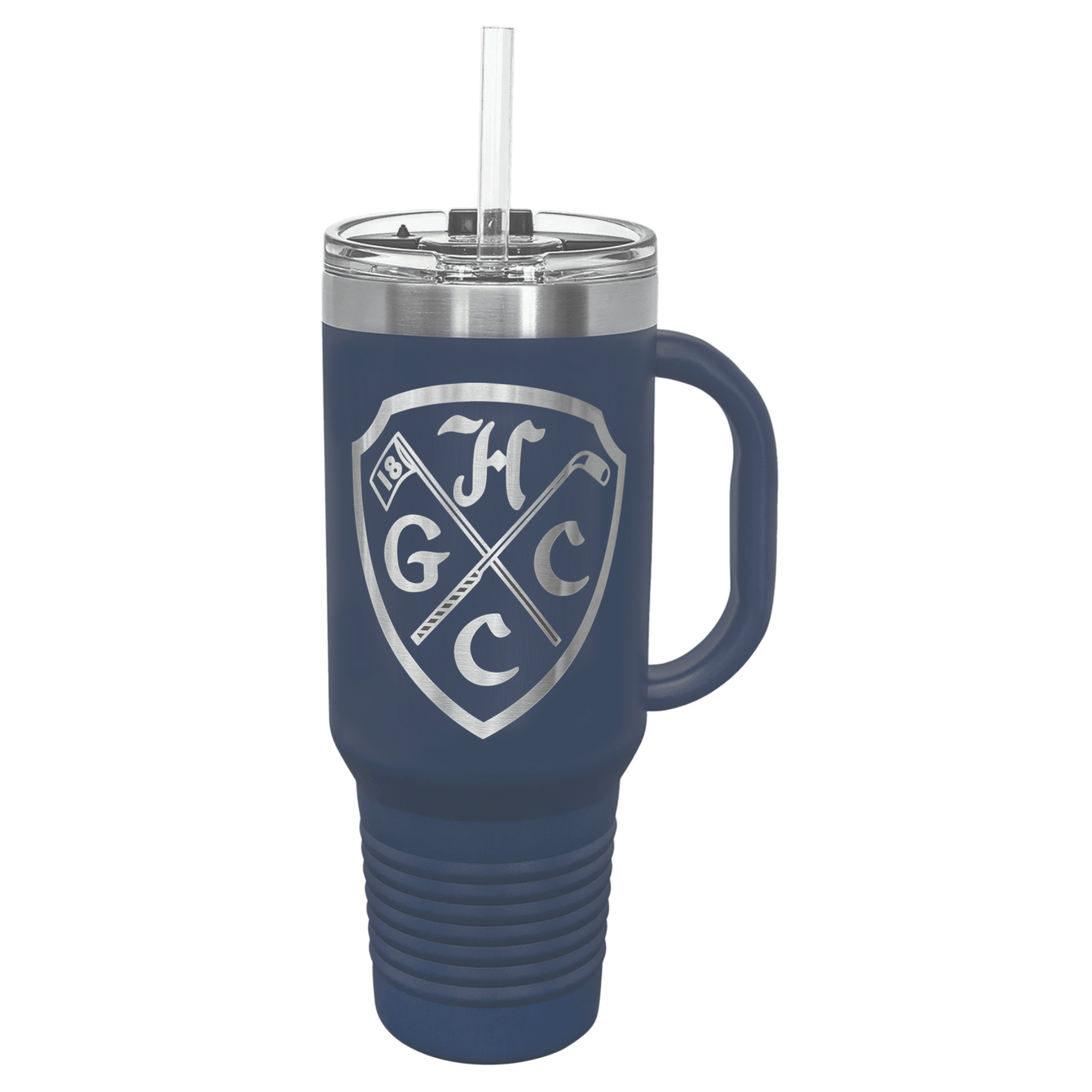 40 Oz Travel Mug With Handle & Straw and Lasered Logo