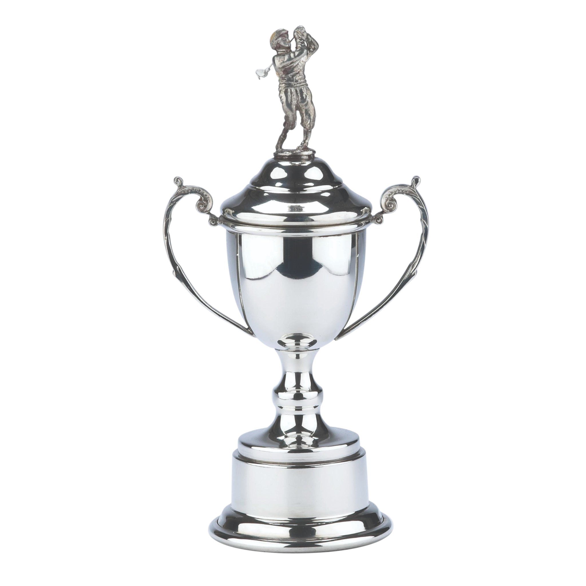 Pewter Trophy Cup With Male Golf Figure
