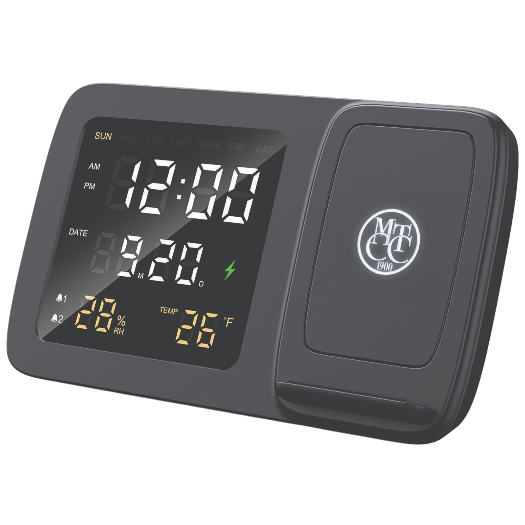 Wireless Charging Phone Stand With Digital Alarm Clock