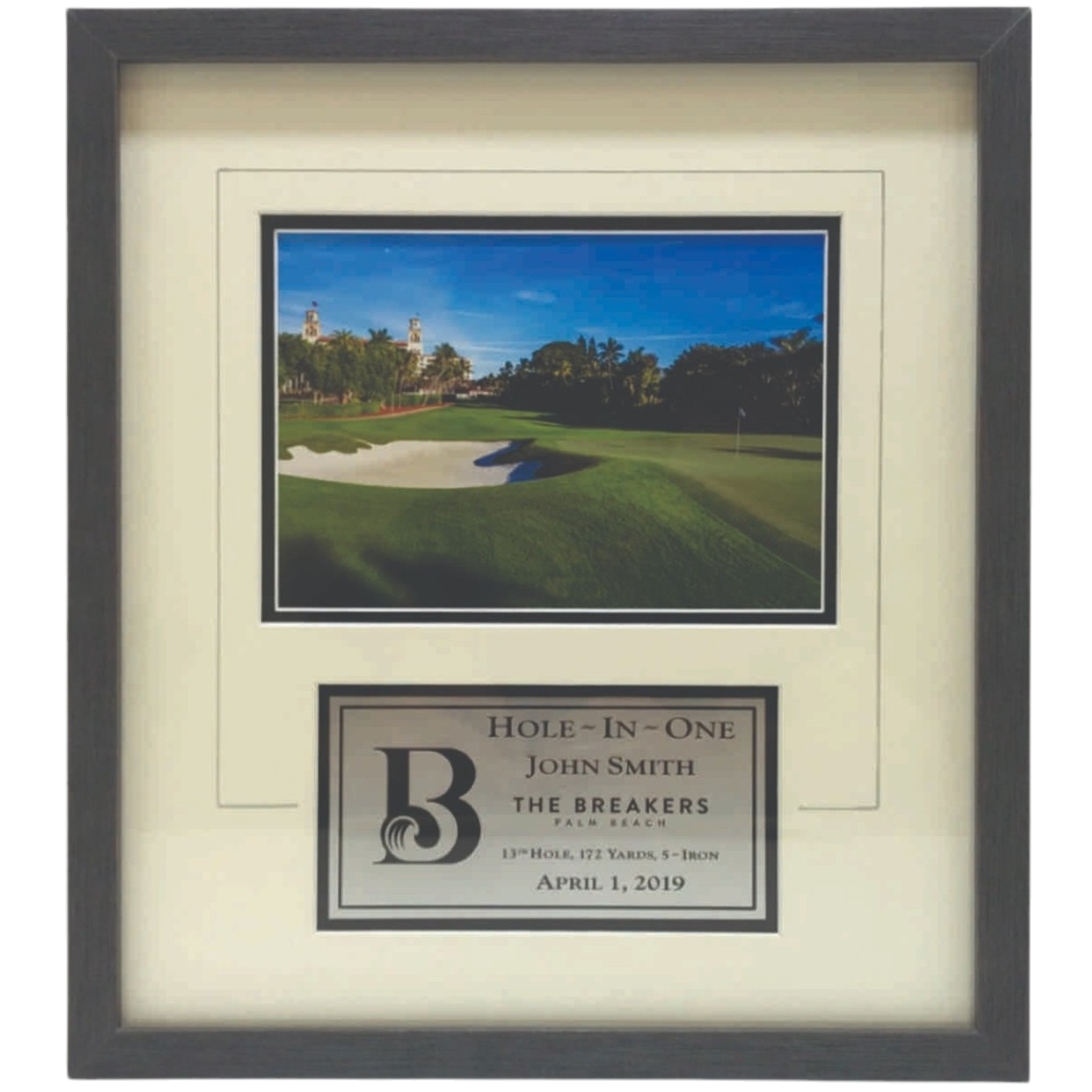 Framed Photo and Engraved Plate Hole-in-One Award