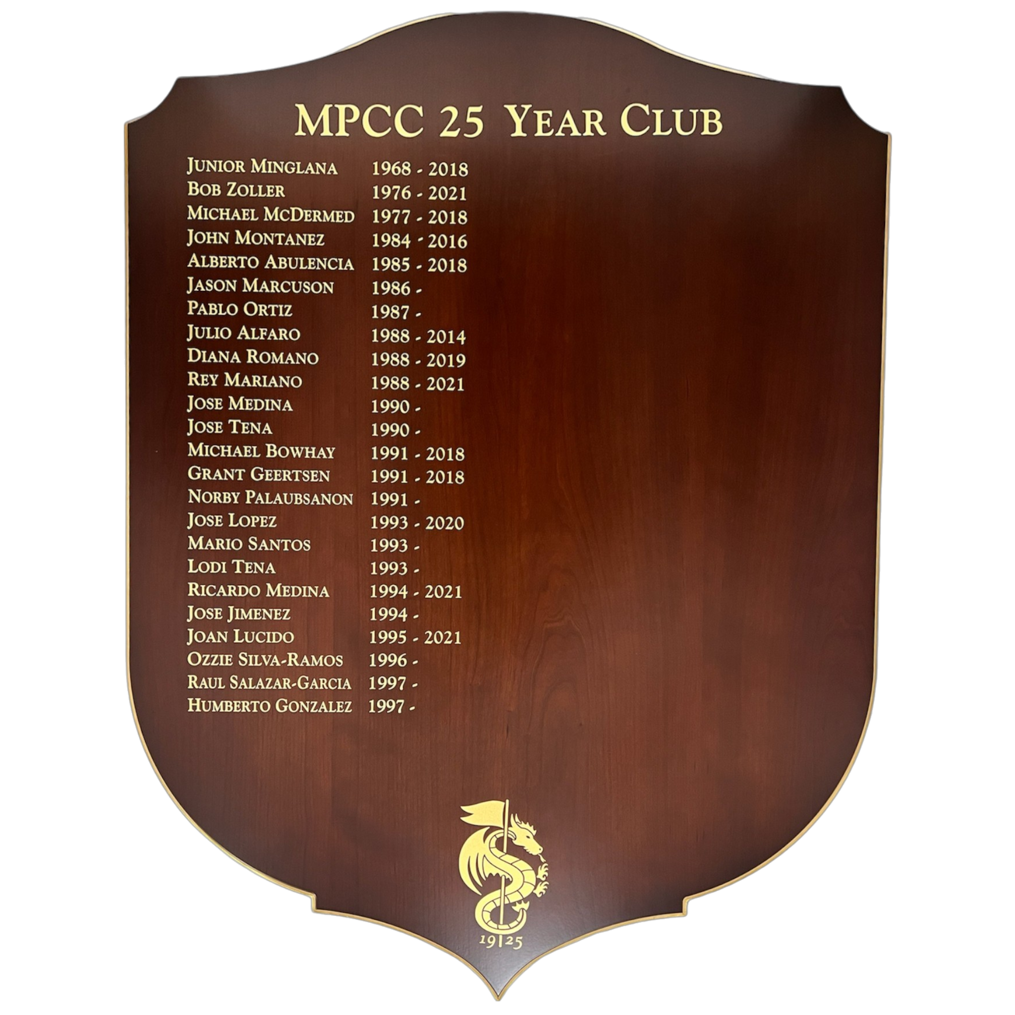 Custom Ornate Single Pane Shield Panel
