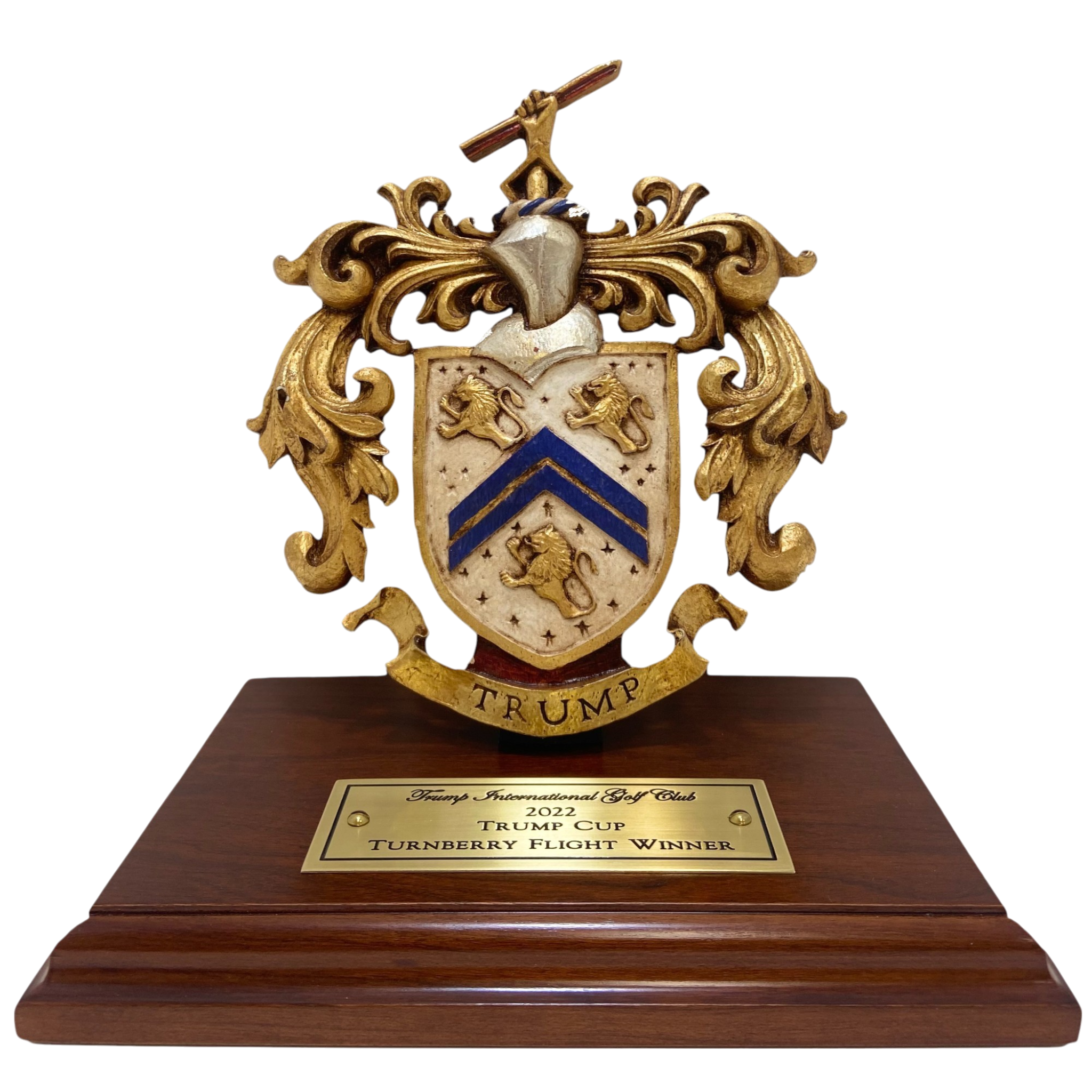 Wood Flat Desktop Base with 3D and Engraved Plate