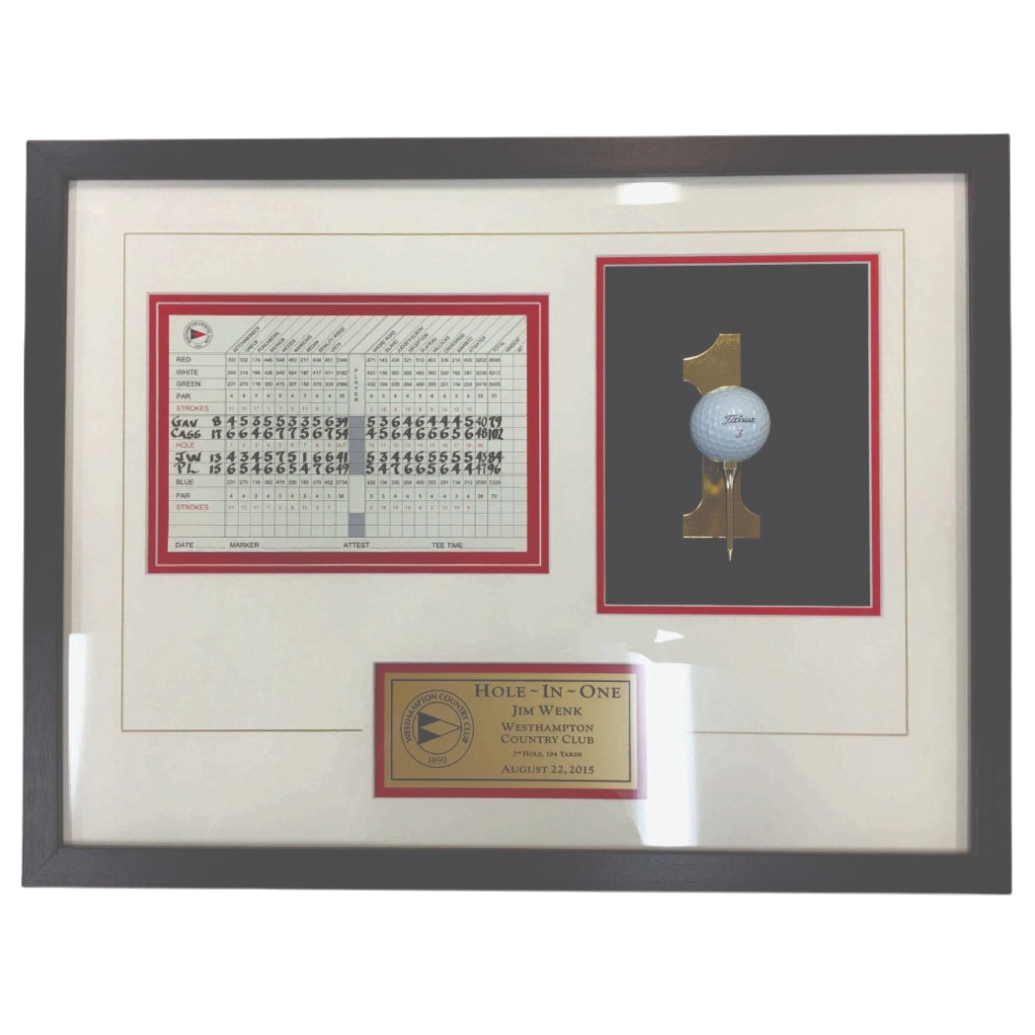 Framed Two-Window Hole-in-One Shadow Box Award
