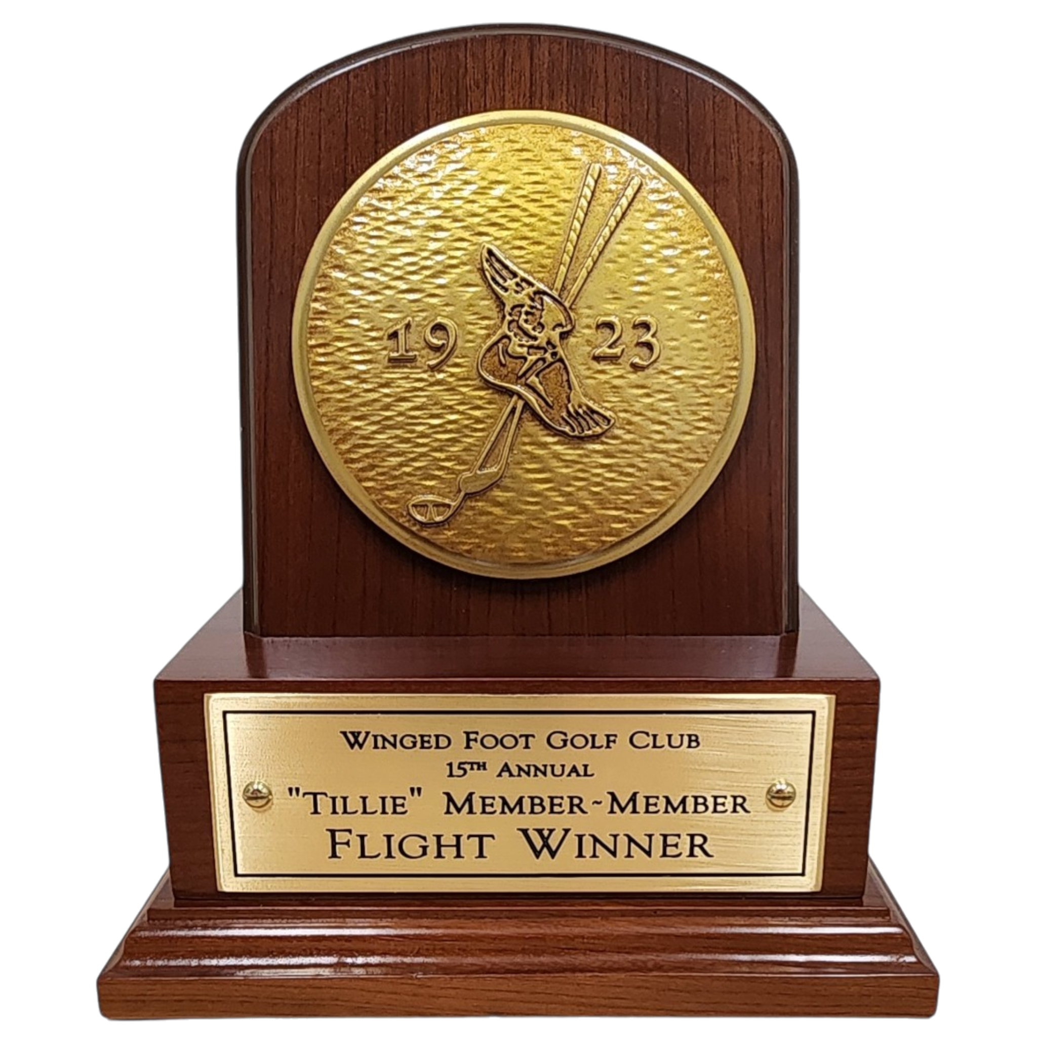 Cherry Wood Desktop Base with 3D and Engraved Plate