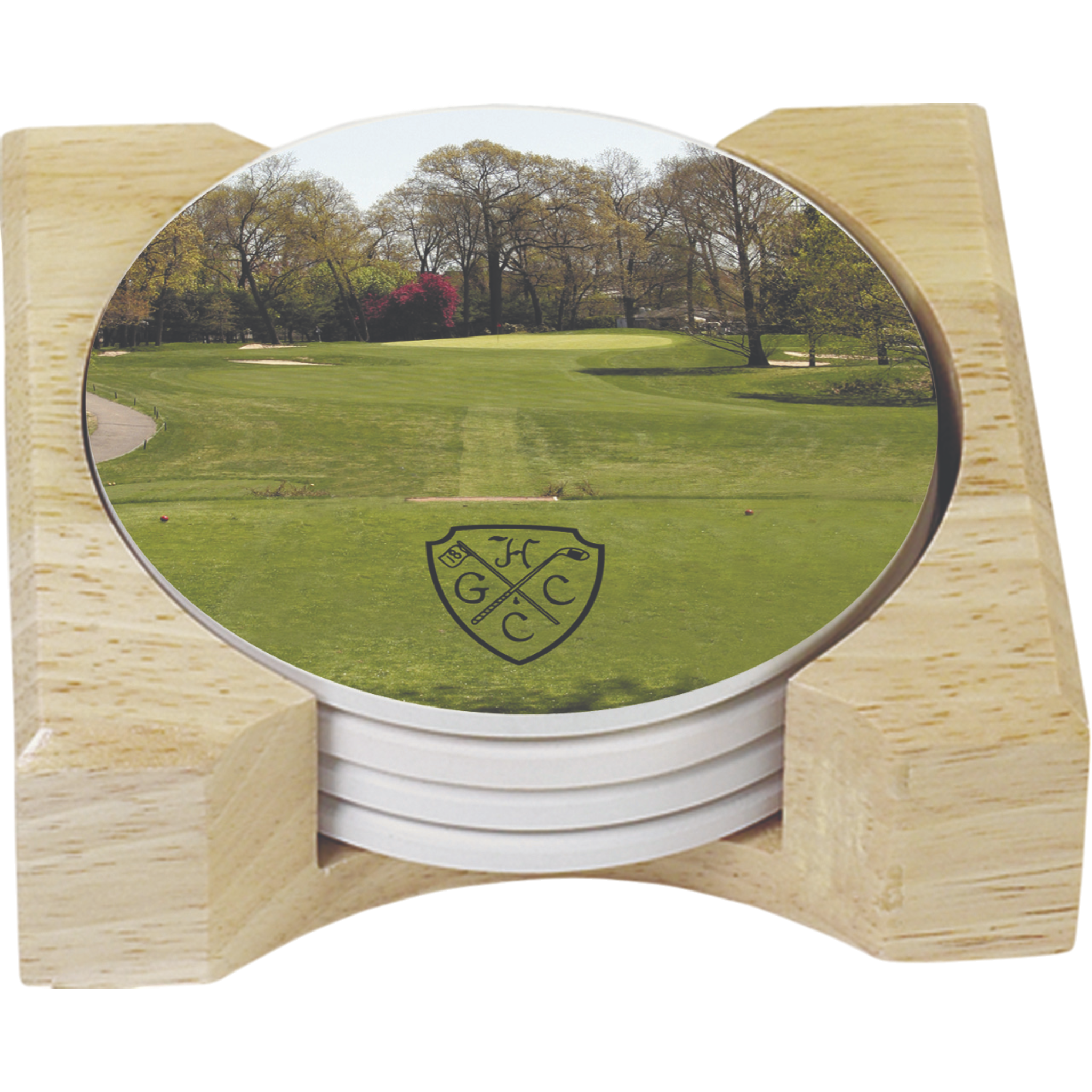 Set Of 4 Absorbent Coasters With Custom Picture And/Or Logo
