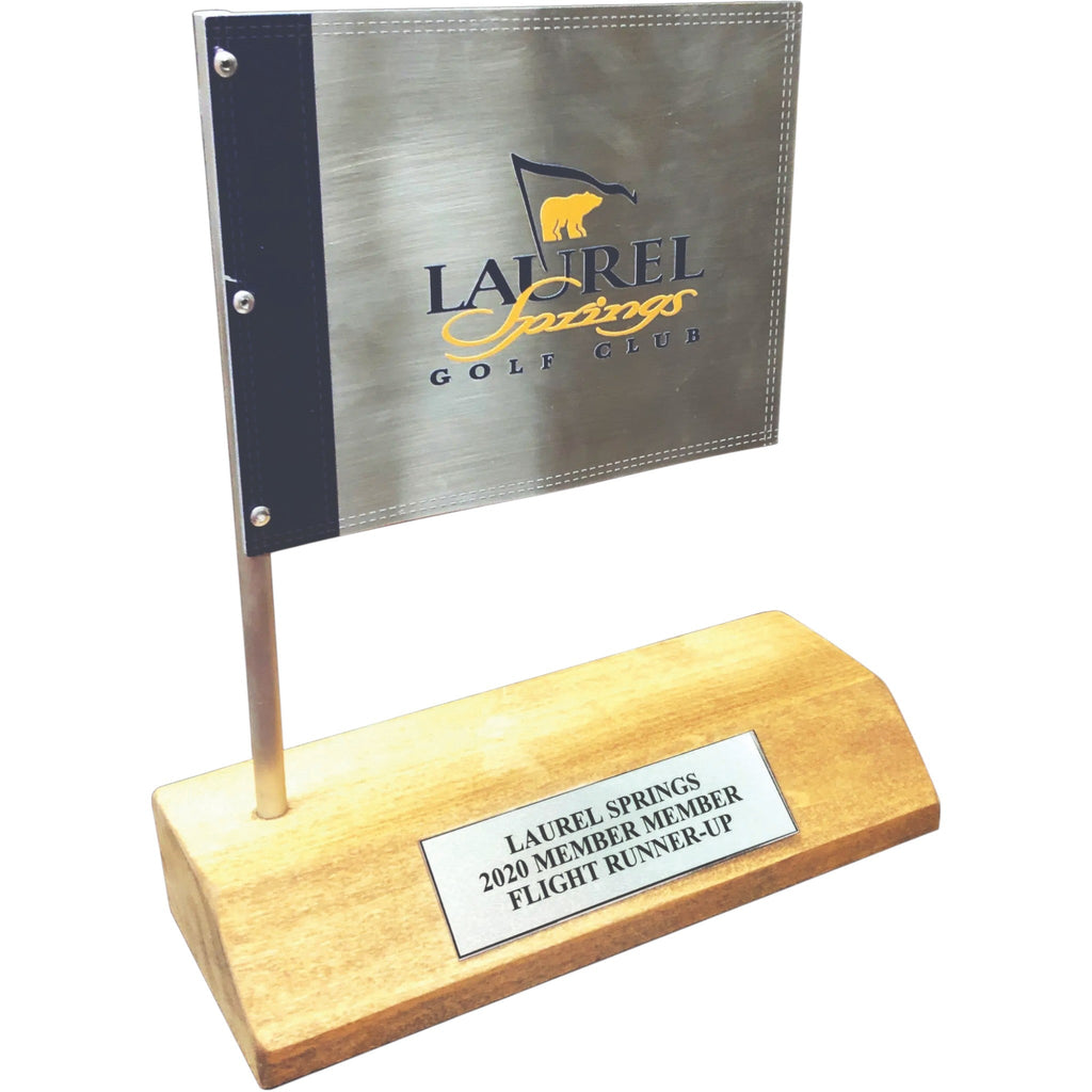 Aluminum Pin Flag On Wood Base