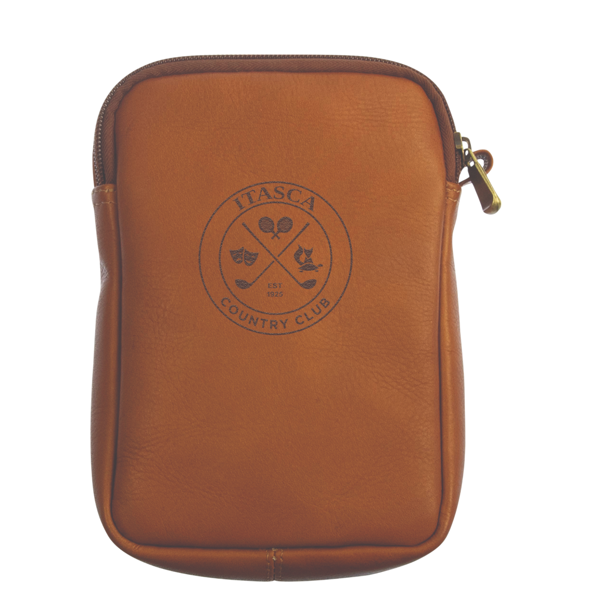 Tan Leather Valuables Pouch With Velvet Lining
