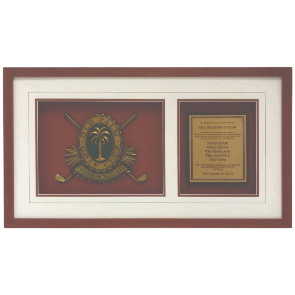 Custom Cherry Wood Framed Two-Window Shadow Box with Full Color Hand P